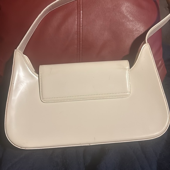 Lancel - White Glossed Leather Structured Handbag - Picture 7 of 9